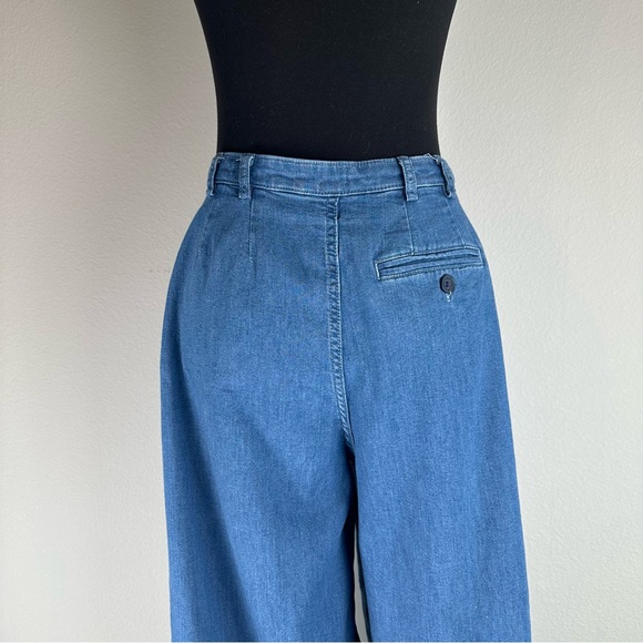 Gap x Doen Denim High Rise Trousers Womens Size 4 Blue Pleated Wide Leg Jeans - Picture 9 of 16